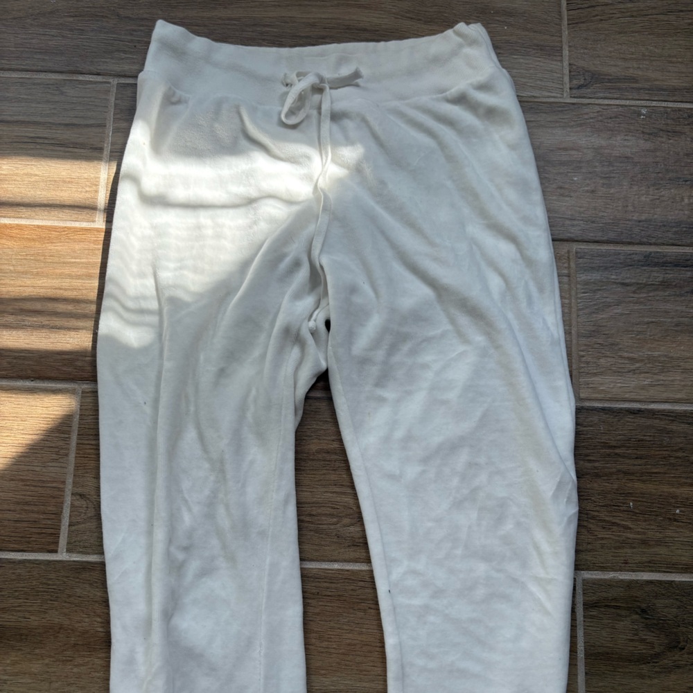 Brandy Melville Cream Drawstring Flare Sweatpants
